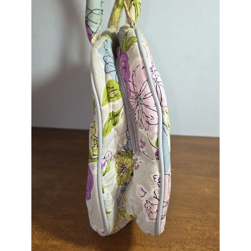 RETIRED Vera Bradley WATERCOLOR‎ Gray Floral Zip Shoulder 2 Handled Bag Purse